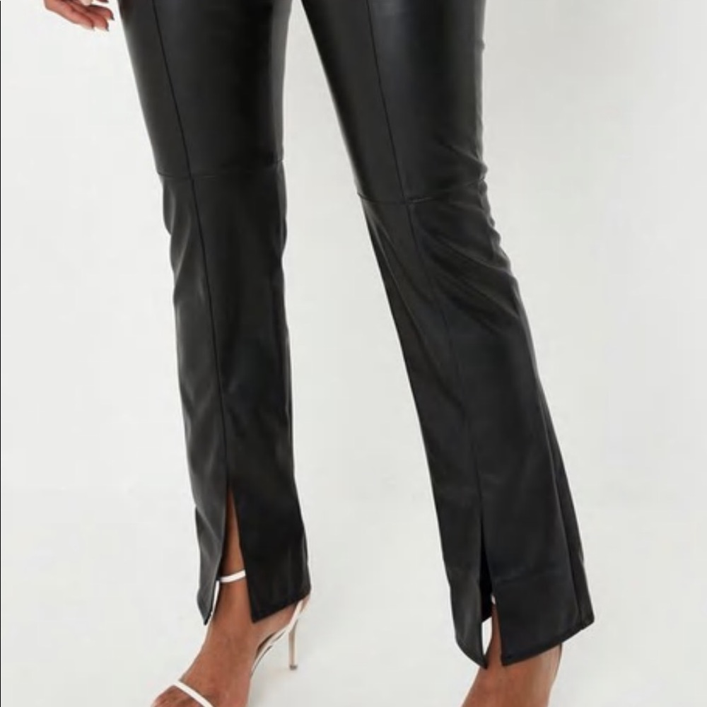 Faux Leather Front Split Pants - image 4
